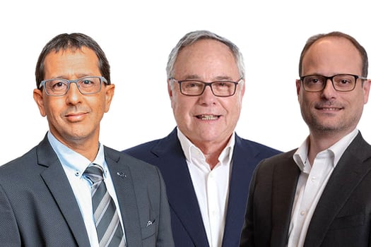 מימין: בן המבורגר, סגן יו״ר הראל השקעות, צילום: יח״צ; יאיר המבורגר, יו״ר קבוצת הראל ביטוח ופיננסים, צילום: גבע טלמור; ניר כהן, מנכ״ל הראל ביטוח בקבוצת הראל ביטוח ופיננסים, צילום: טל שחר
